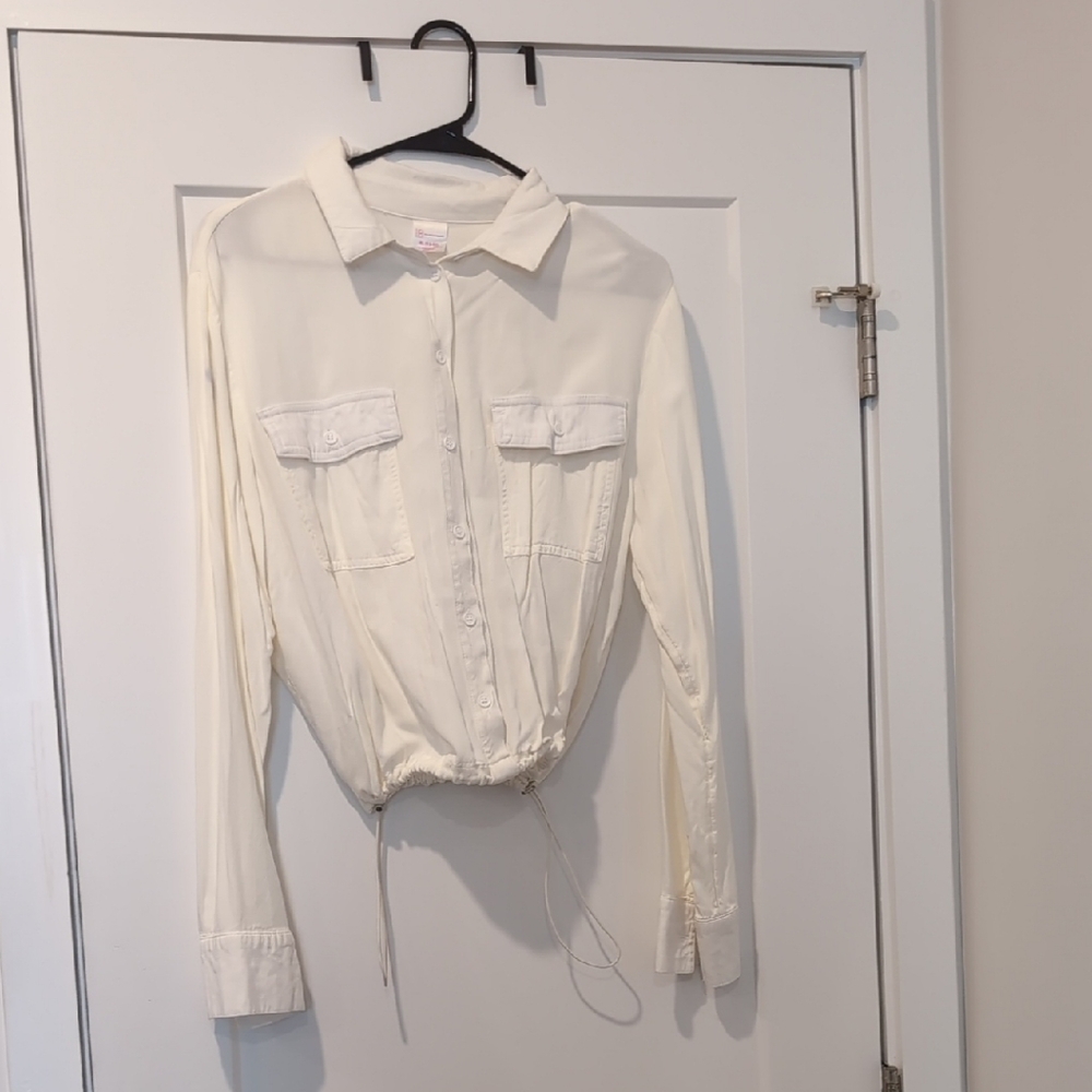 No Boundaries Cream Button Down Shirt